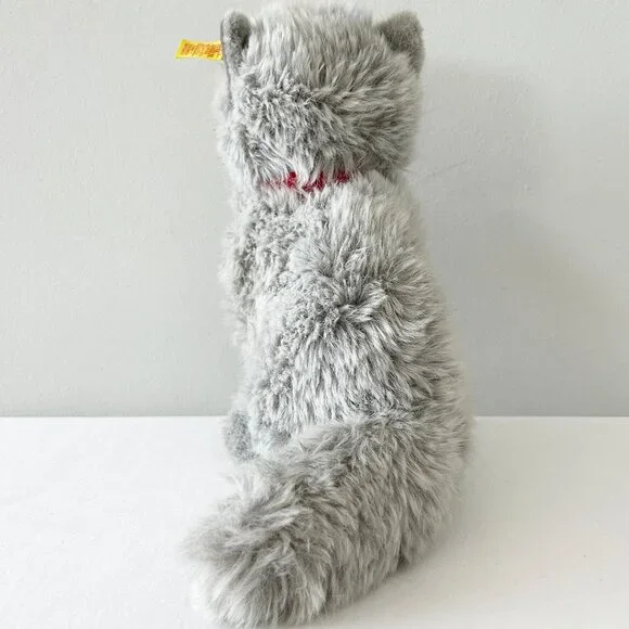 STEIFF Persian Cat Plush Minka Blue Eyes 10” Gray Stuffed Toy Ear Tag W Germany